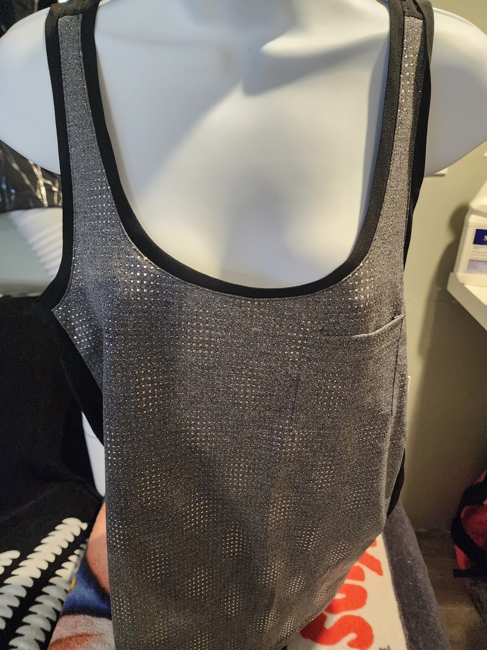 Calvin Klein Black and Silver Sparkle Tank